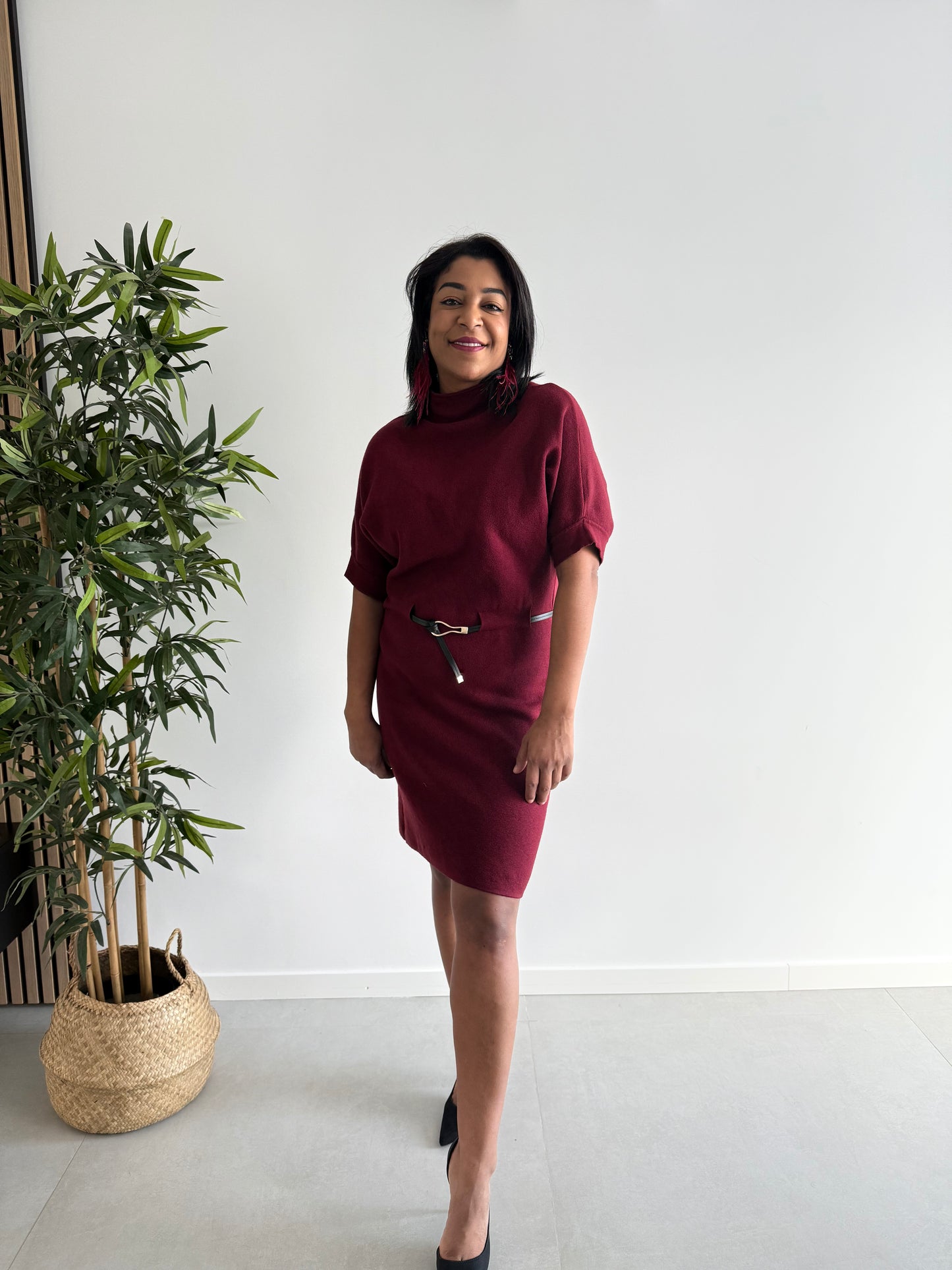 Burgundy dress