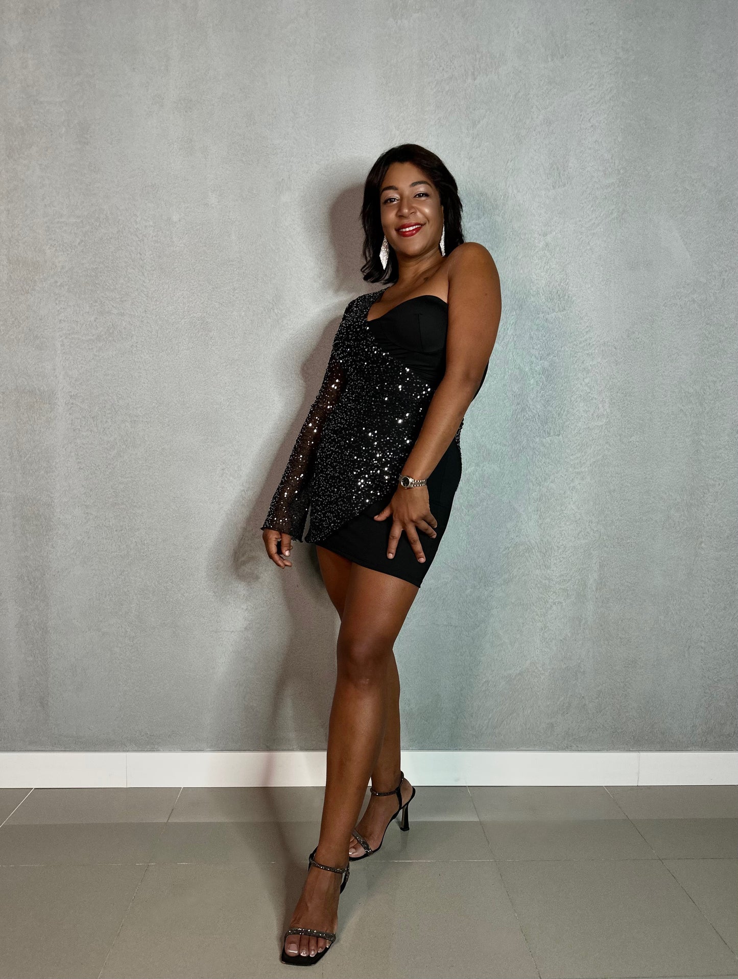 Vestido lentejuelas plata
