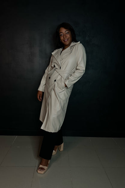 Beige trench coat