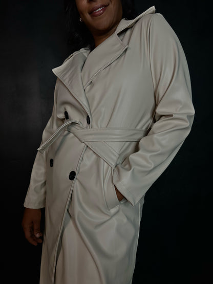 Beige trench coat