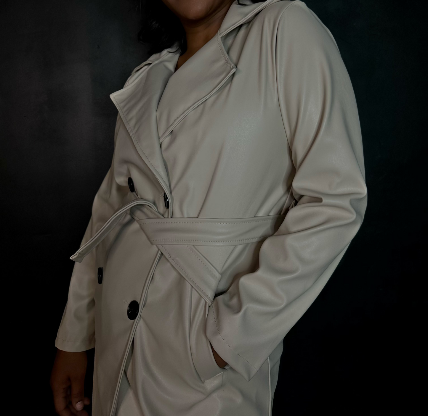 Beige trench coat