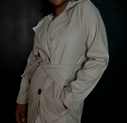 Beige trench coat