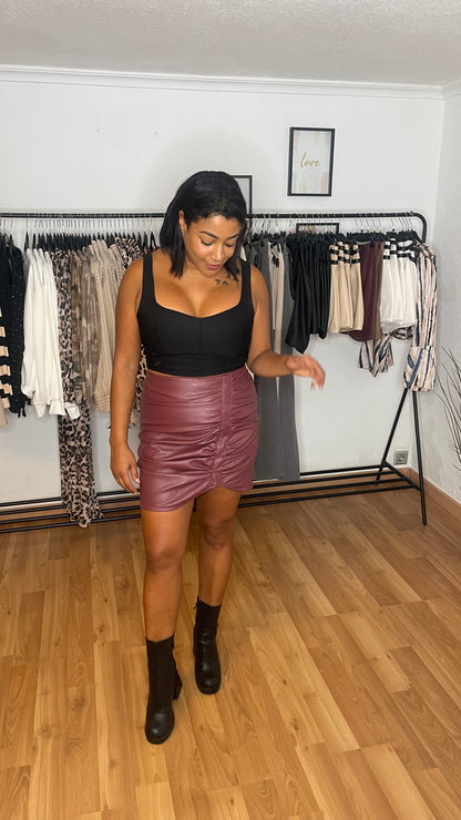 Gathered skirt (burgundy)