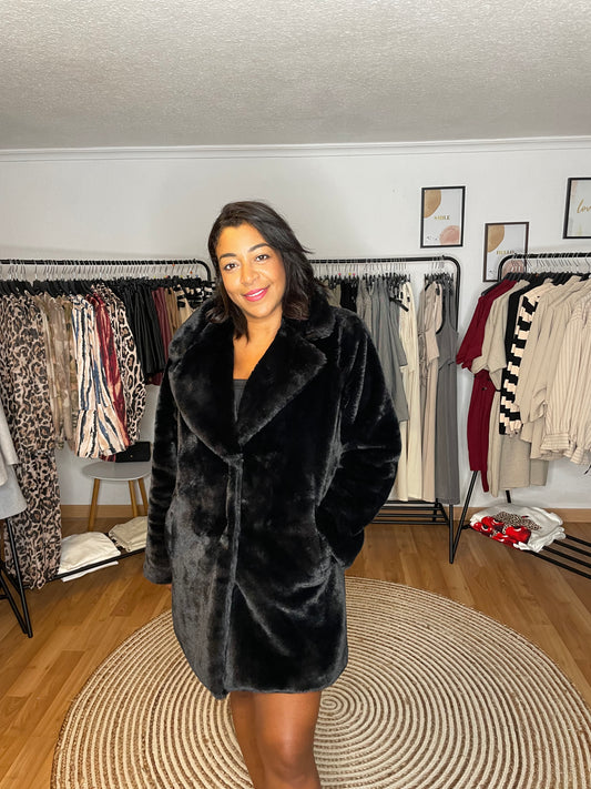 Black fur coat