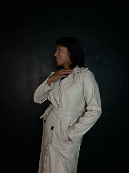 Beige trench coat
